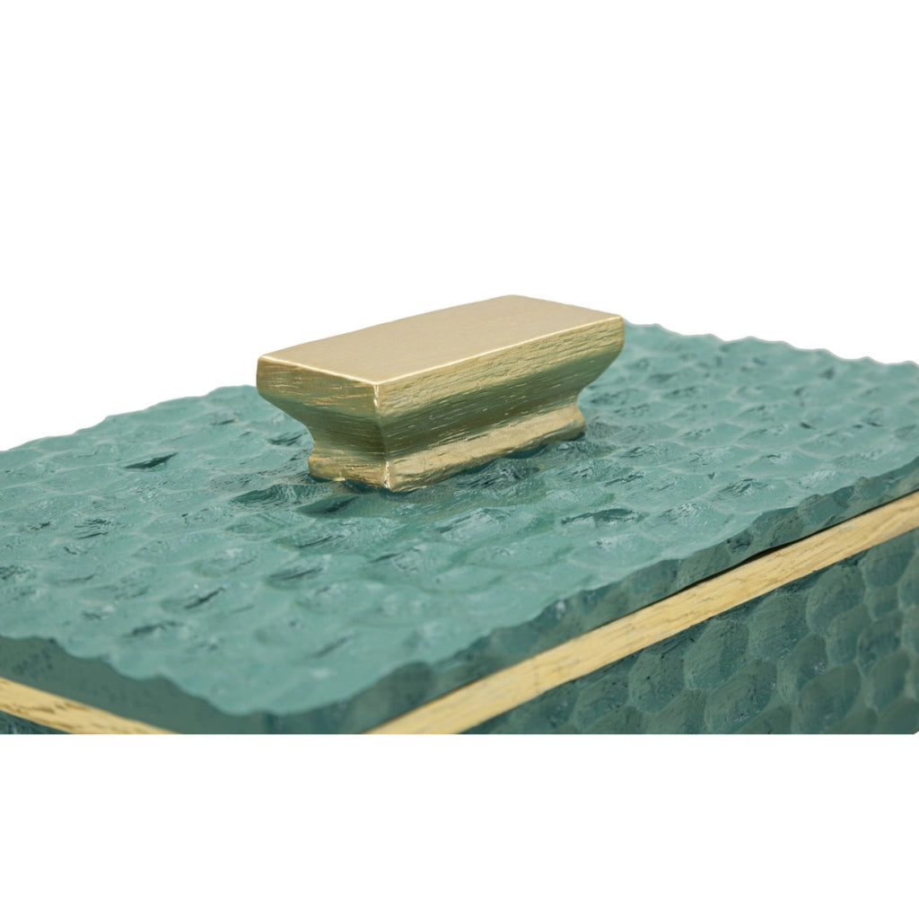 Portacandela VKH735, Verde, Poliresina, 6,4x18,8x10,8 cm