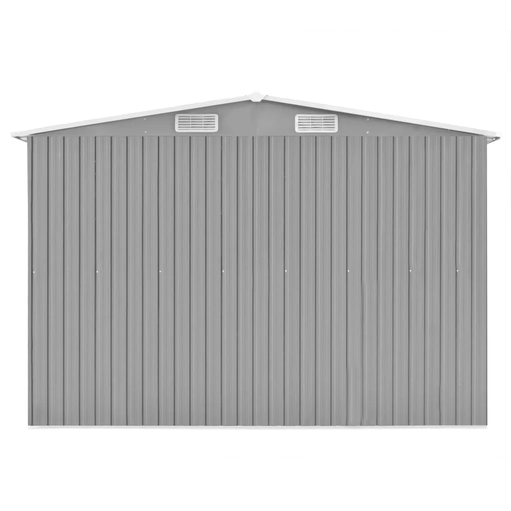 Casetta da giardino cabina ripostiglio casetta da esterno robusta casetta per attrezzi 257 x 990 x 181 cm acciaio zincato grigio 02_0022234
