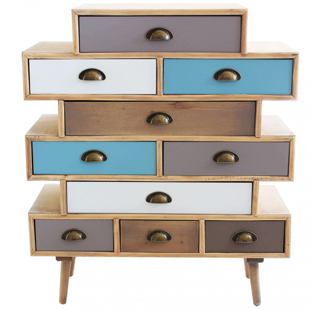 Mobiletto Kingston 80x36,5x91,5 h cm in Legno Multicolor