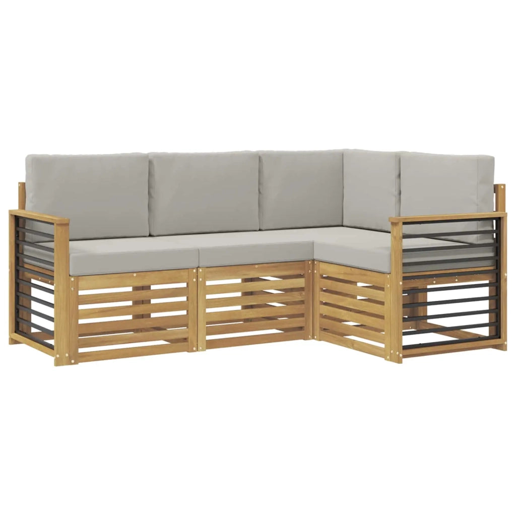 Set divani 4 pcs Bianco e Grigio Chiaro 187,5 x 128,5 x 73 cm
