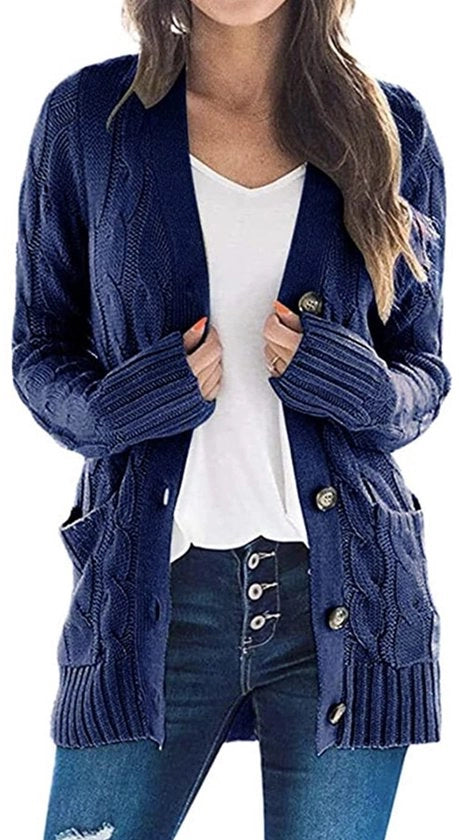 Camicia Cardigan Casual con Cappuccio - Lunghe Maniche - Con Tasca - Finitura a Maglia - Ideale per l'Uso Giornaliero - Lunghezza Media