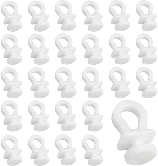 Prodotti NTH - Haken per tende in plastica - 100 pezzi - Durevole e silenzioso - Bianco - Righelli per tende - Adatto per tende per casa e per docce