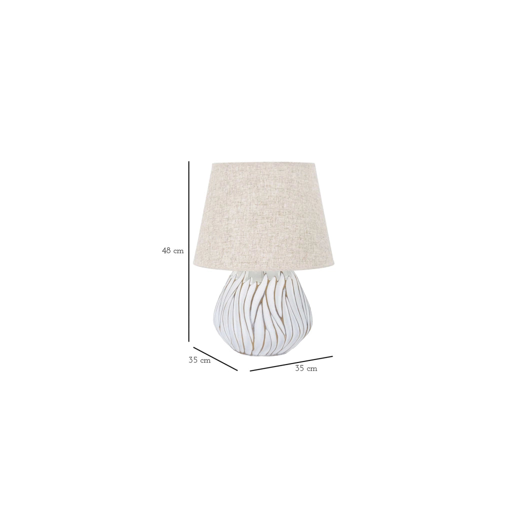 Baka, Lampada da Tavolo Necessaria 1 Lampadina, Bianco