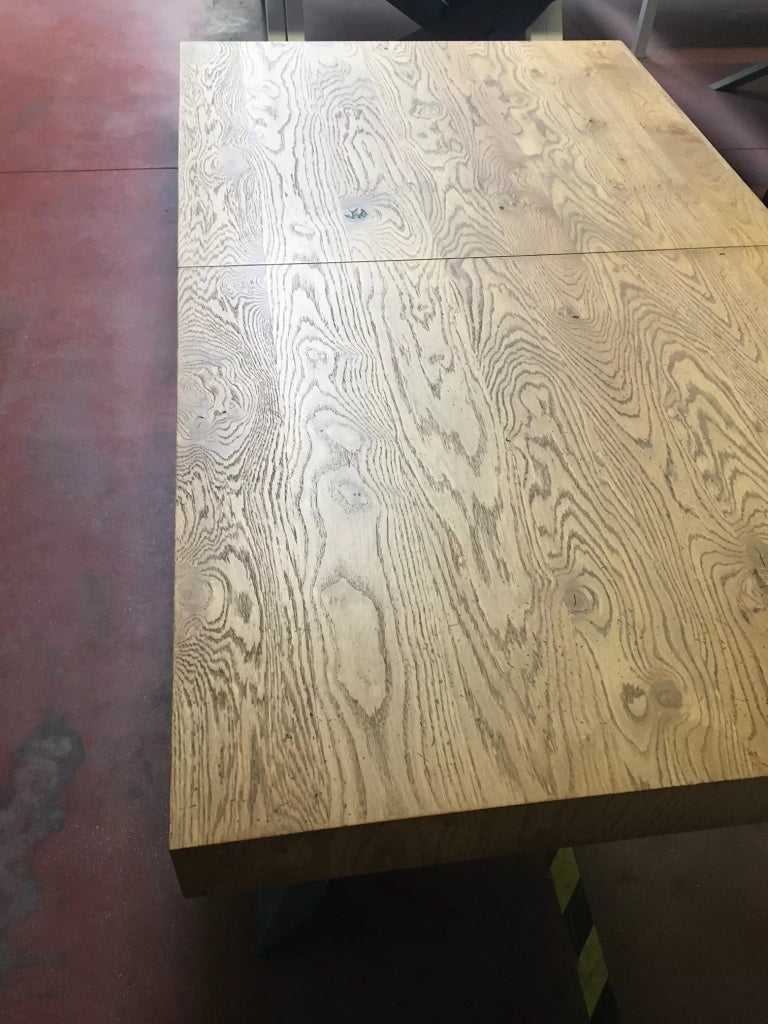 Tavolo  big table impiallacciato legno rovere nodato  l.160 p.90 h.78 (aperto260cm) (1650) - Mobili 2G