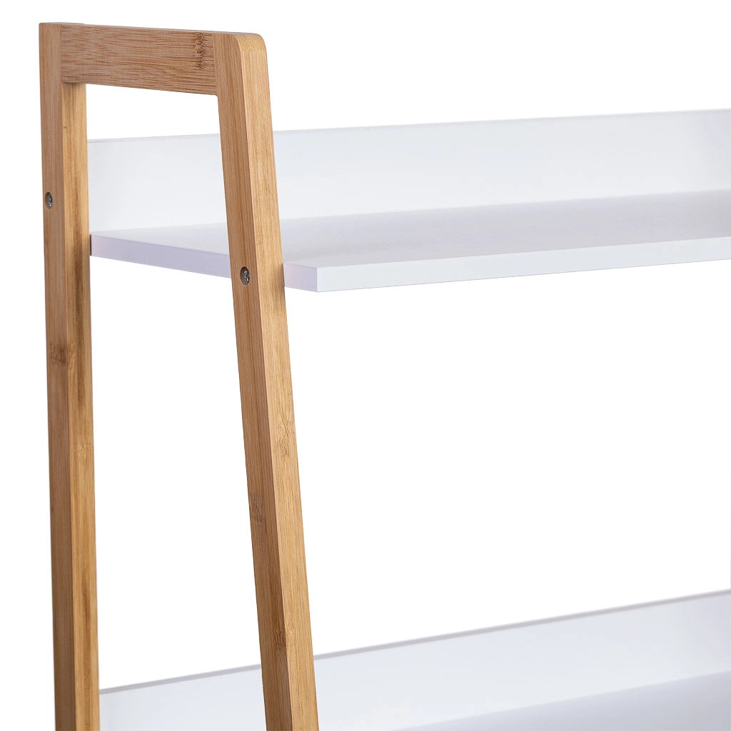 scaffalatura in legno bianco a 4 ripiani 50x36x120h cm