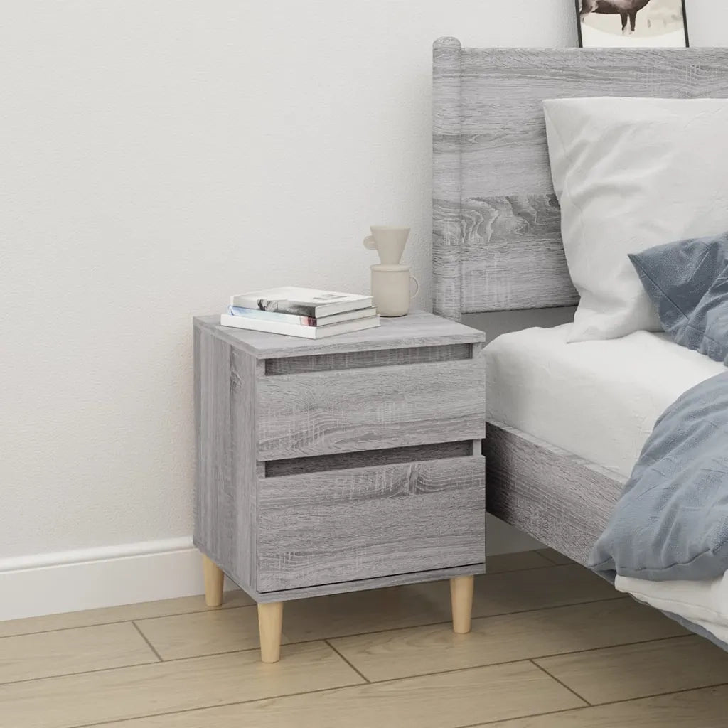 Set di 2 Comodini | Armadio da Notte | Mobiletto da notte Grigio Sonoma 40x35x50 cm