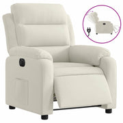 Poltrona | Sedia Relax Elettrica Reclinabile Crema in Velluto