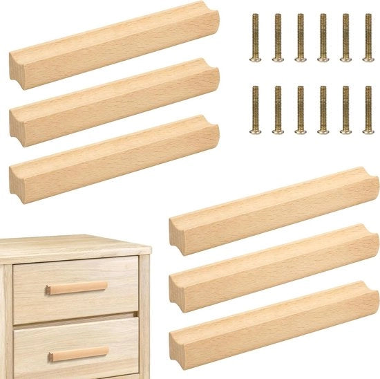 Greppi in legno premium per armadi, uffici e cucine - Set da 6 pezzi