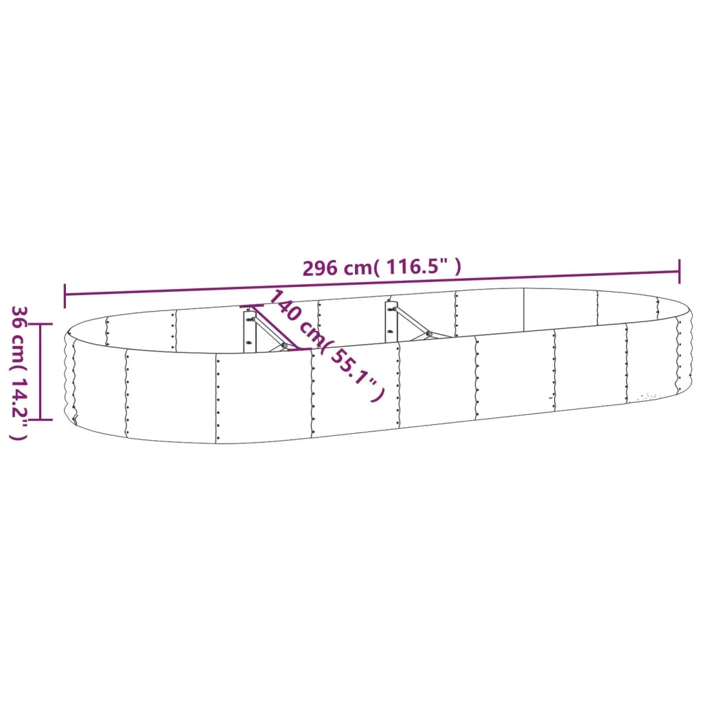 Vaso Giardino Acciaio Verniciato a Polvere 296x140x36cm Marrone cod mxl 66821