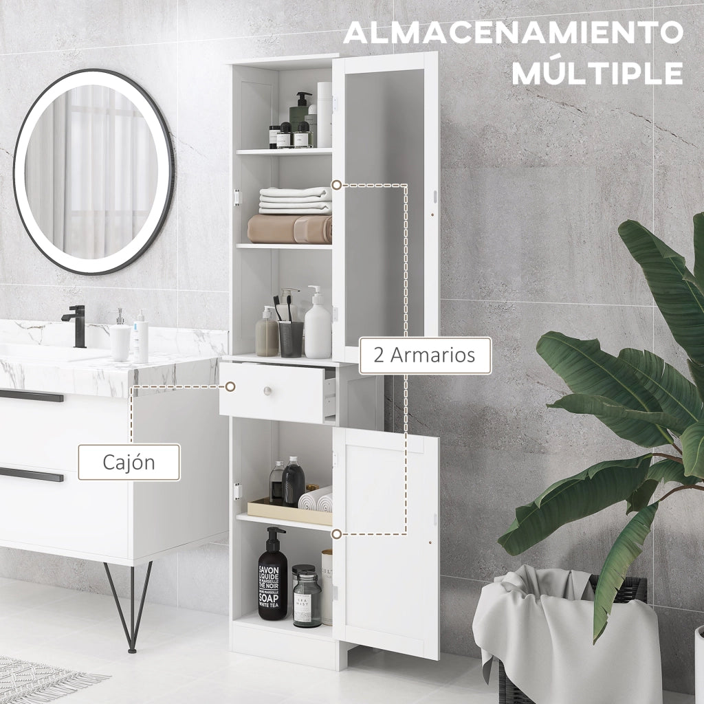 Armadio da Bagno Alto ¨C zephmum ¨C Bianco 40x27x171,5 cm