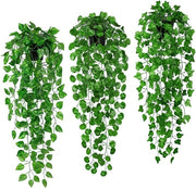 Tre pezzi di piante artificiali appese in un vaso da 90 cm piante artificiali di edera codificata piante artificiali di vite senza manutenzione decorazione di eucalipto per interni esterni giardino decorazione per muro
