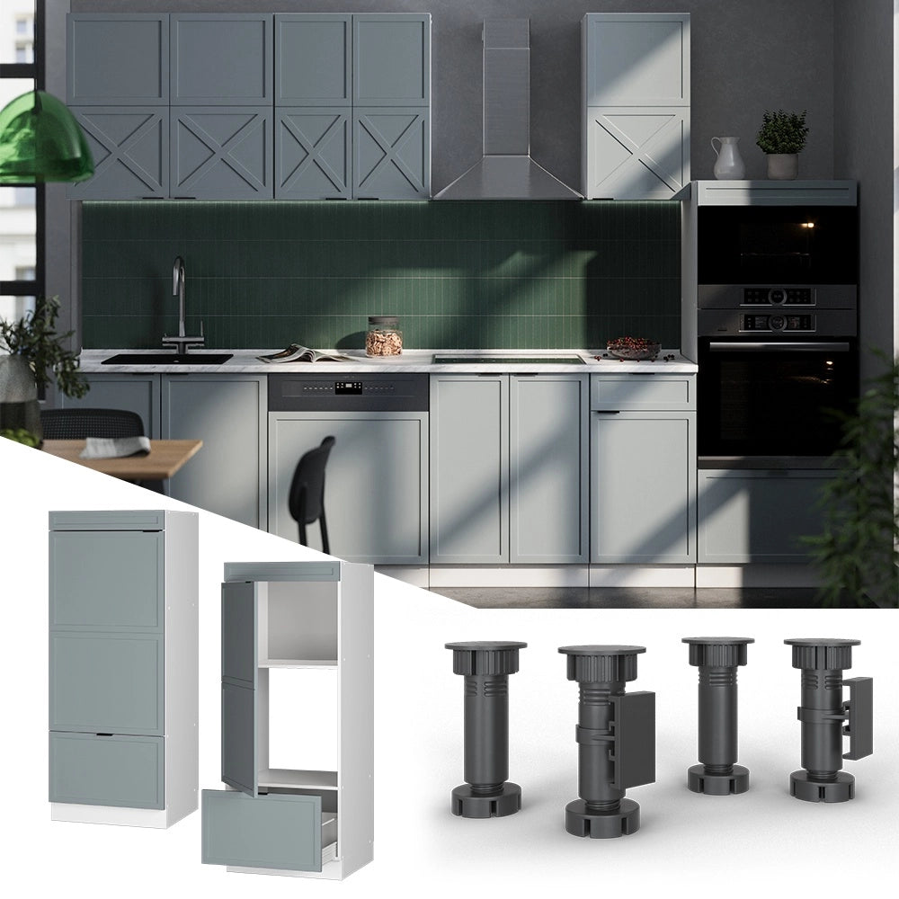 Mobile cucina microonde Fame-Line Blu-grigio chiaro/Bianco 60 cm Vicco