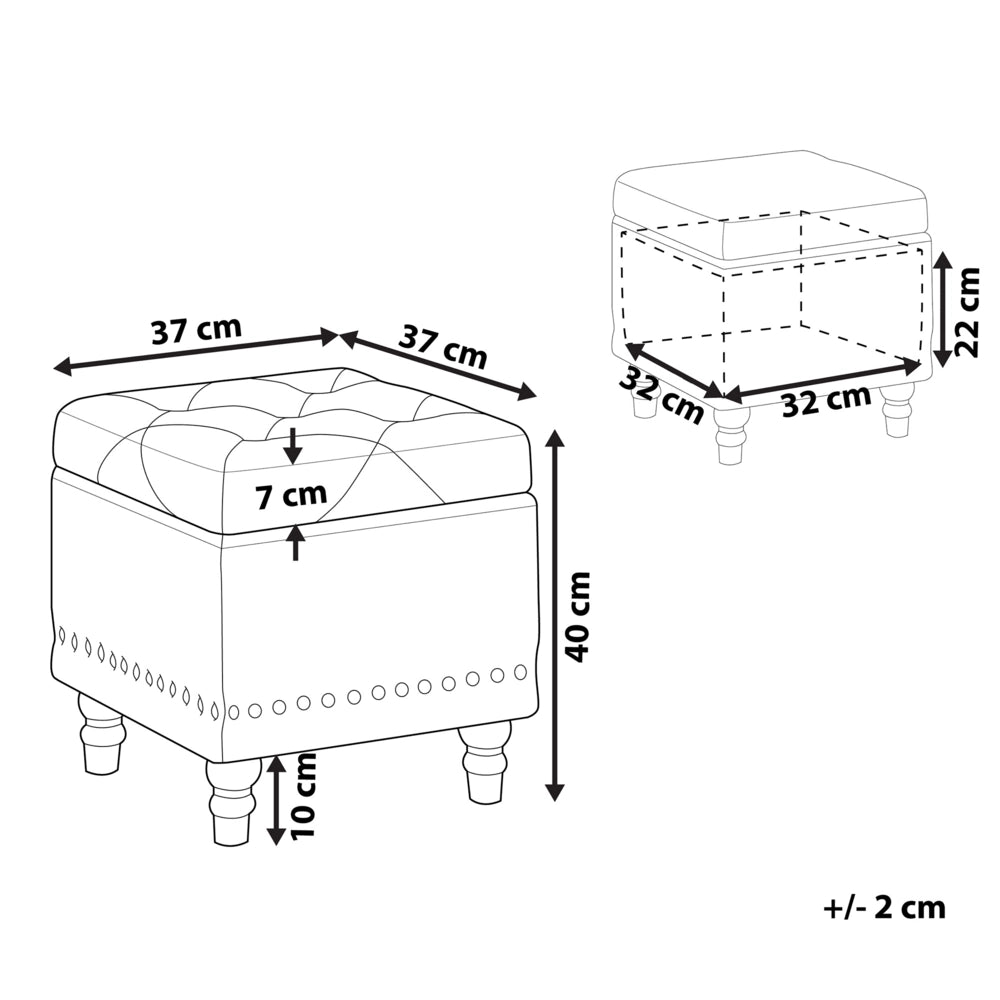 Pouf contenitore in velluto rosa pastello poggiapiedi classico con rivestimento a testa di chiodo trapuntato