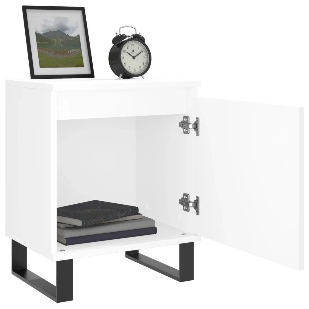 Comodini 2 pz Bianchi 40x30x50 cm in Legno Multistrato 826845