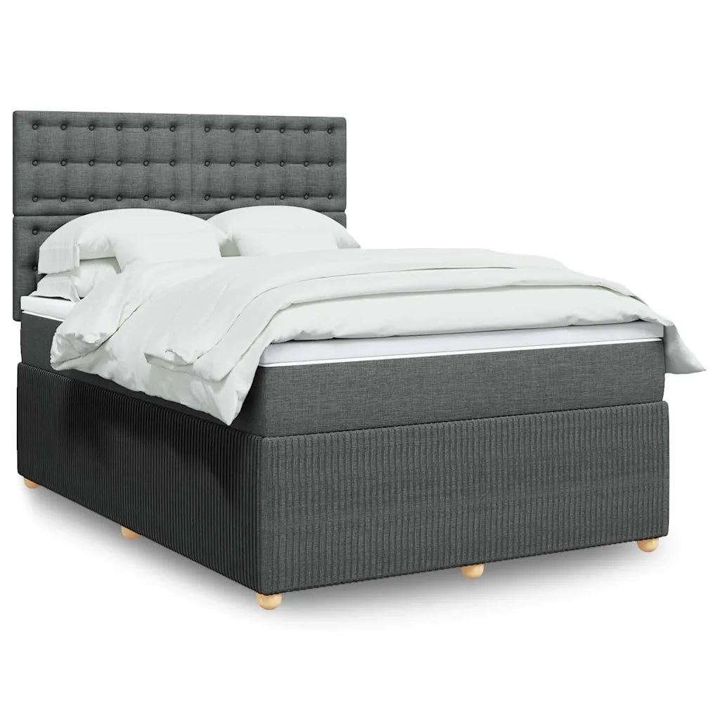 vidaXL Giroletto a Molle con Materasso Grigio Scuro 140x200cm Tessuto
