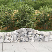 Set di 4 gabbioni ad arco per recinzione gabbia o muro di contenimento 200 x 30 x 40/60 cm ferro zincato argento 02_0041431