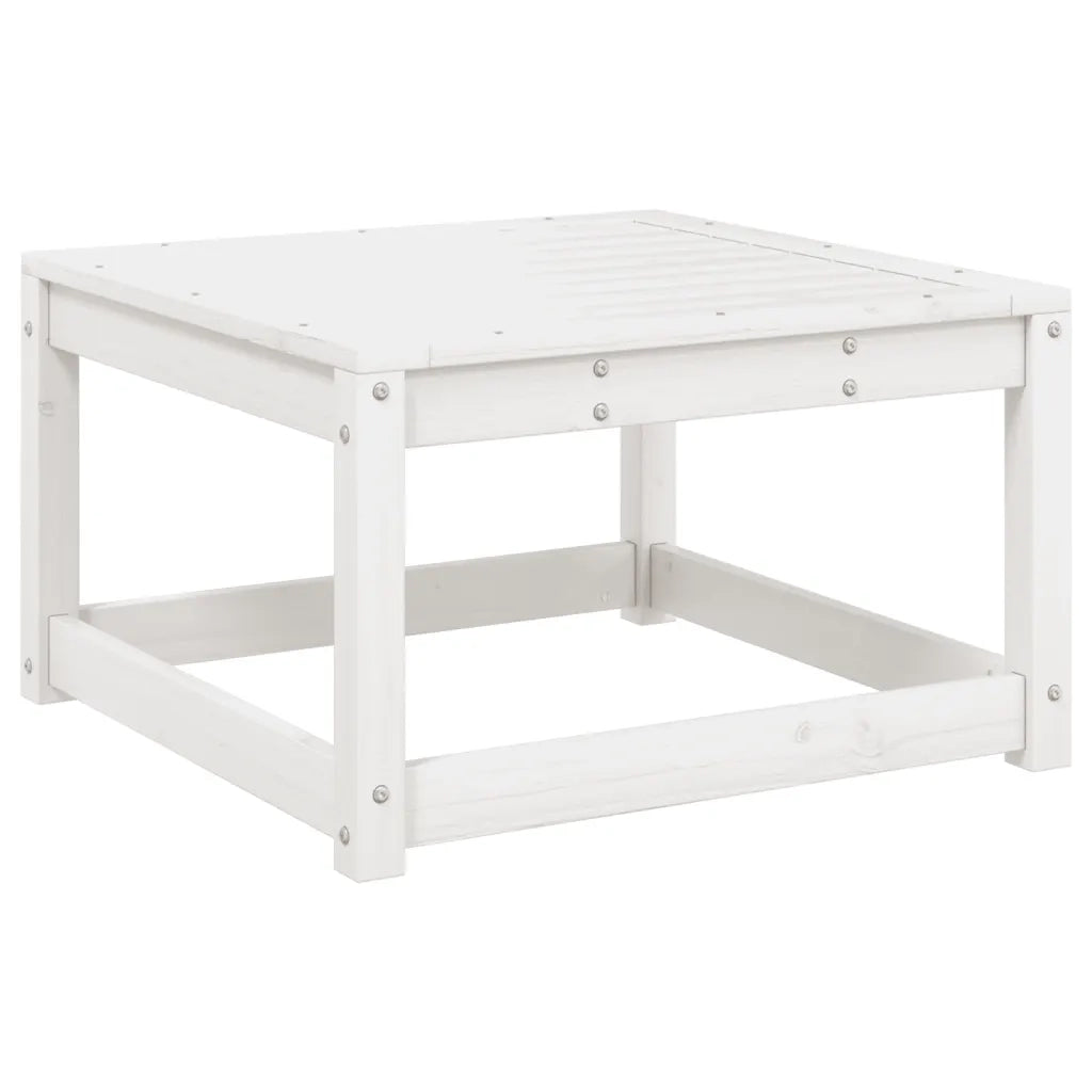 Poggiapiedi da Giardino Bianco in Legno Massello di Pinocod mxl 113743