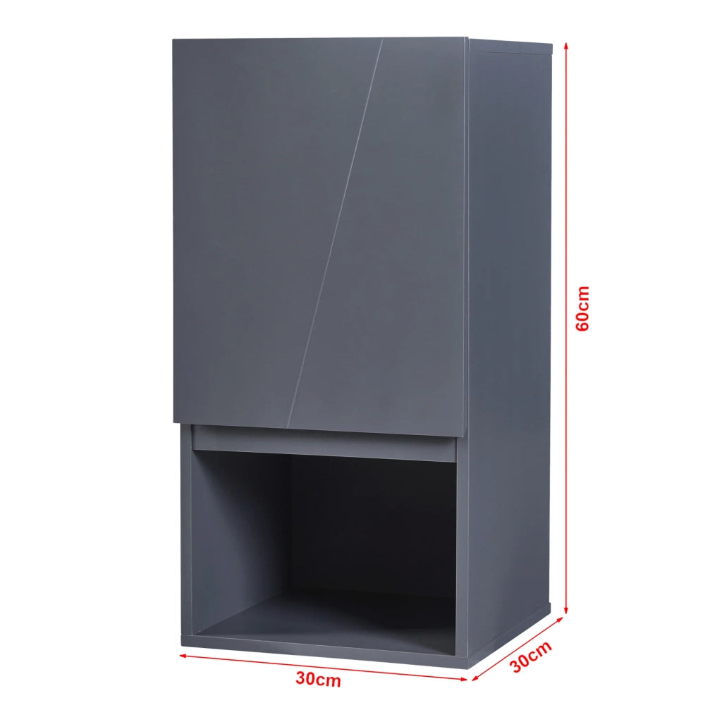Mobiletto/scaffale da parete per bagno 60 x 30 x 30 cm grigio 03_0008898