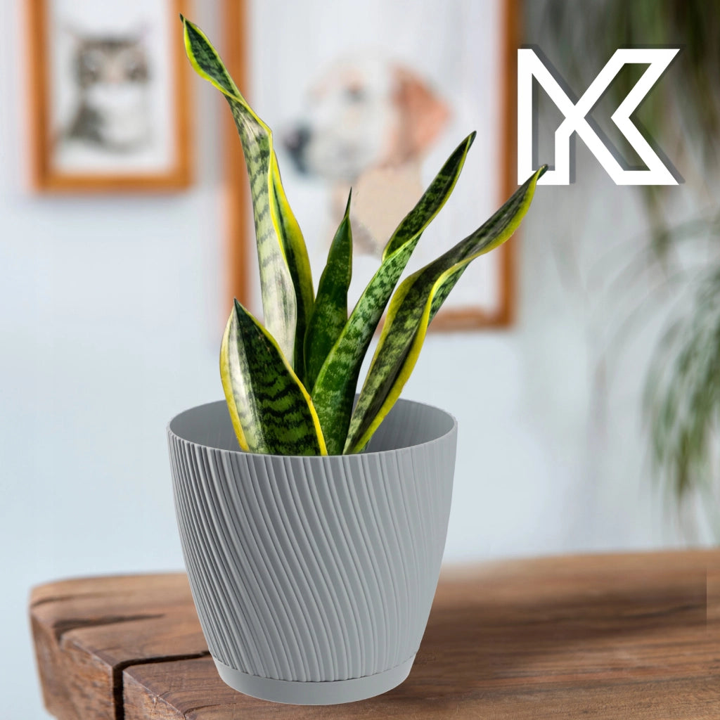 Vaso da fiori KADAX con supporto, coperchio, ciotola rotonda, 19 cm, grigio