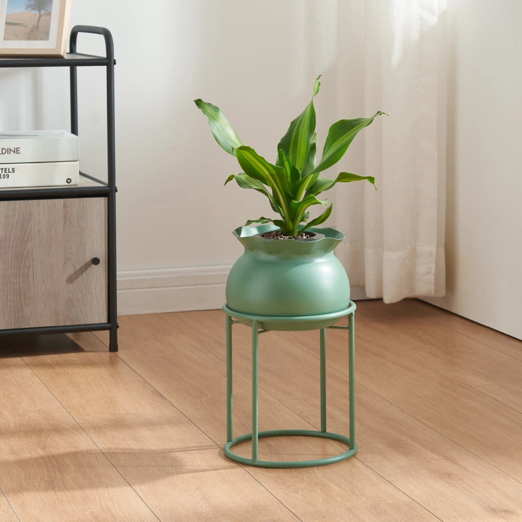 Stand Portapiante Assen 31,5 x 19,5 cm Metallo Verde [en.casa]