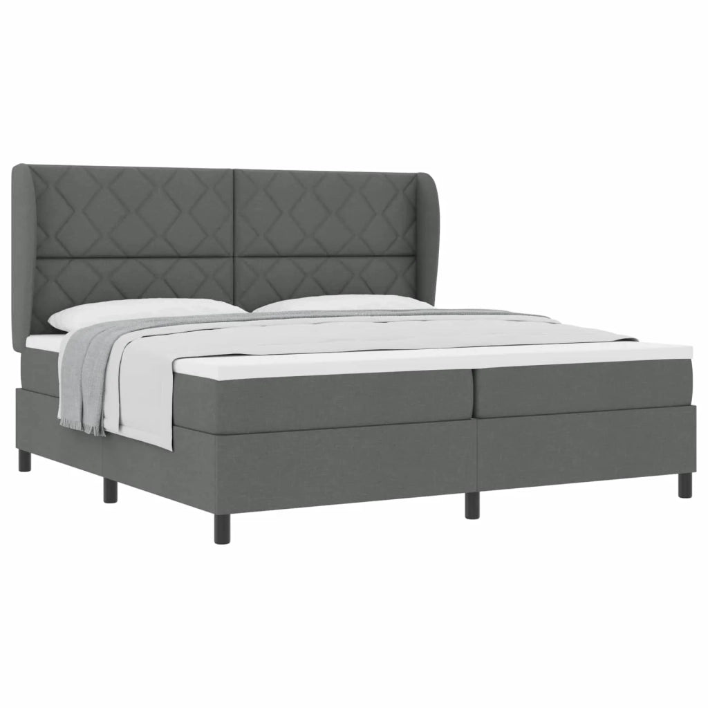 Letto a molle con materasso Grigio scuro 200 x 200 cm Tessuto 3340649