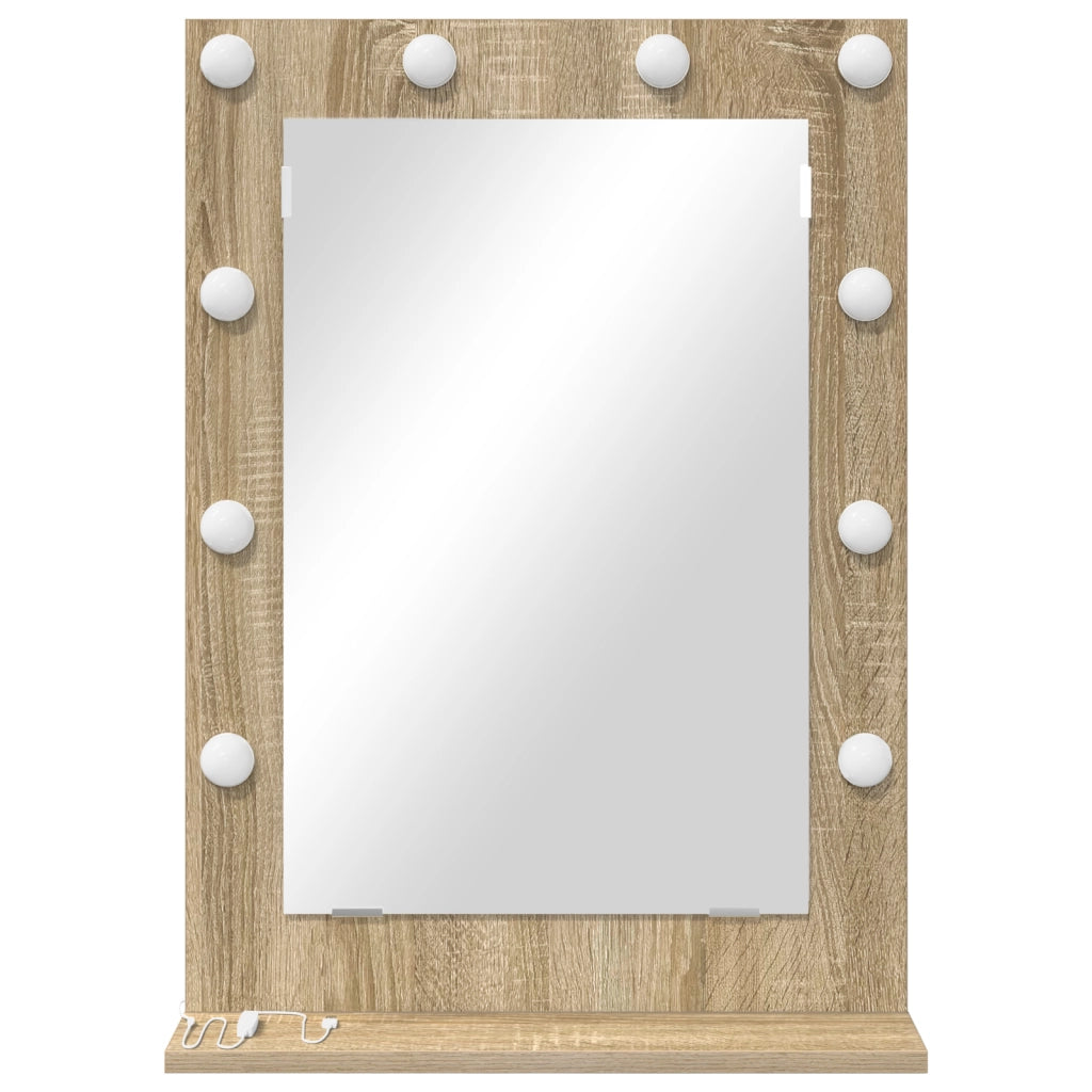 Specchio da Toeletta Rovere Sonoma MDF, Vetro 70 x 50 x 18 cm