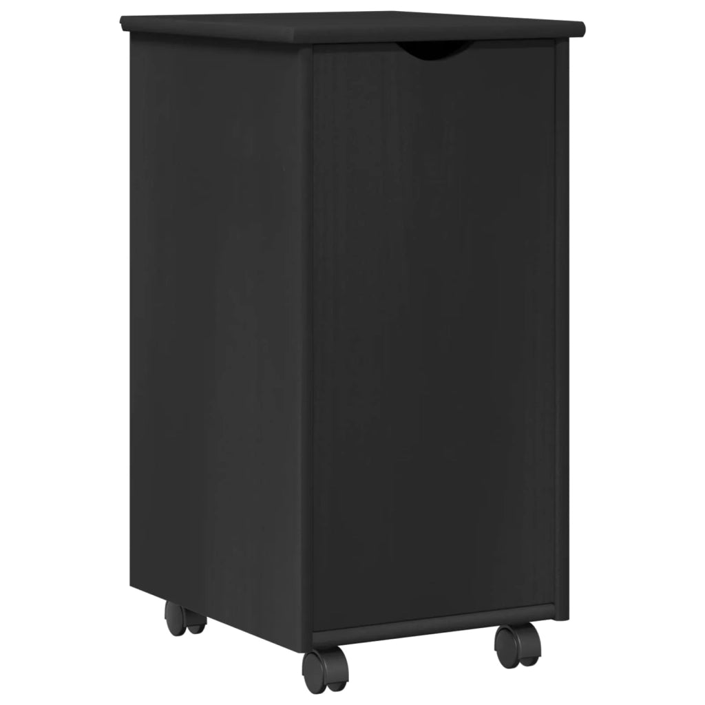 Set di Scrivania e Armadietto 2 pz Nero Legno Massello di Pino 3438783