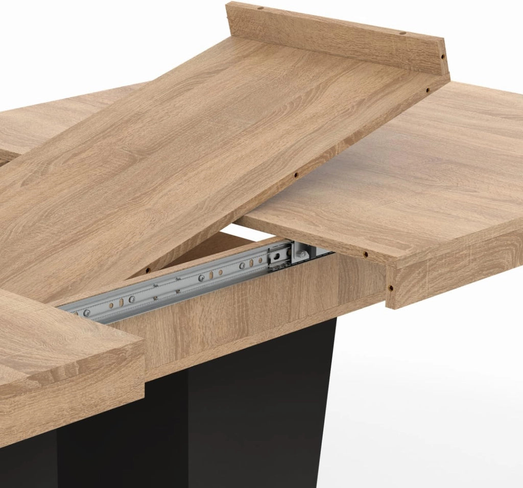 ELIAD tavolo da pranzo rettangolare allungabile 6-10 persone legno e nero 160-200 cm