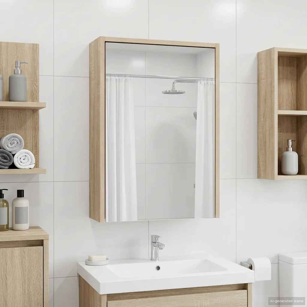 Mobiletto per specchio da bagno Rovere Sonoma 43 x 16 x 62.5 cm 889137