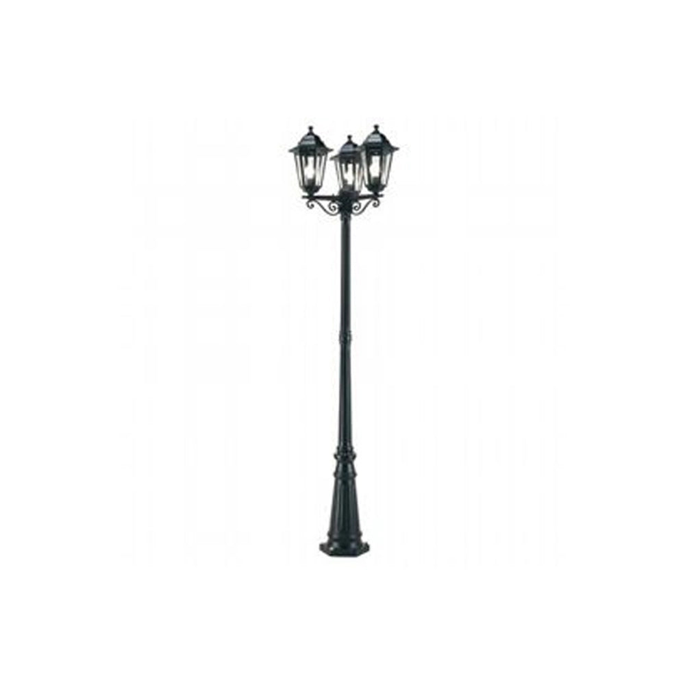 Palo Alto Da Esterno H216Cm Esagonale Alluminio E Vetro Nero 1 Luce E27