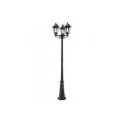 Palo Alto Da Esterno H216Cm Esagonale Alluminio E Vetro Nero 1 Luce E27
