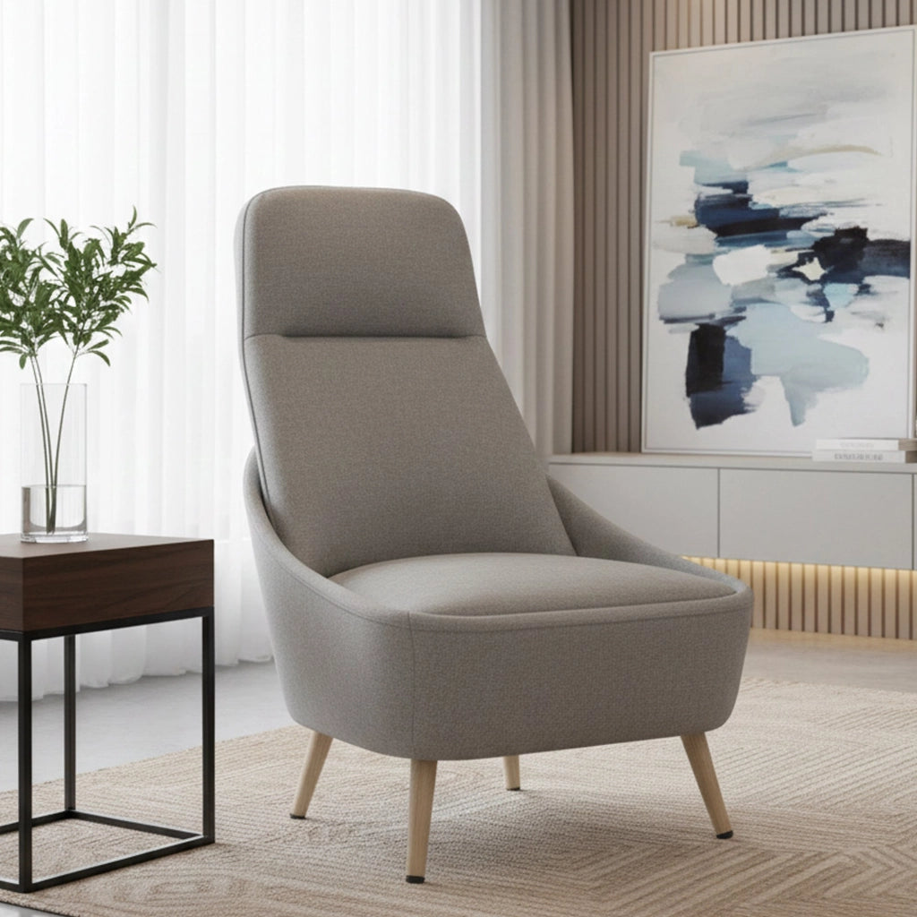 Sedia da ufficio Azzio, Seduta da attesa per ufficio, Poltrona ergonomica, 77x65h100 cm, Grigio