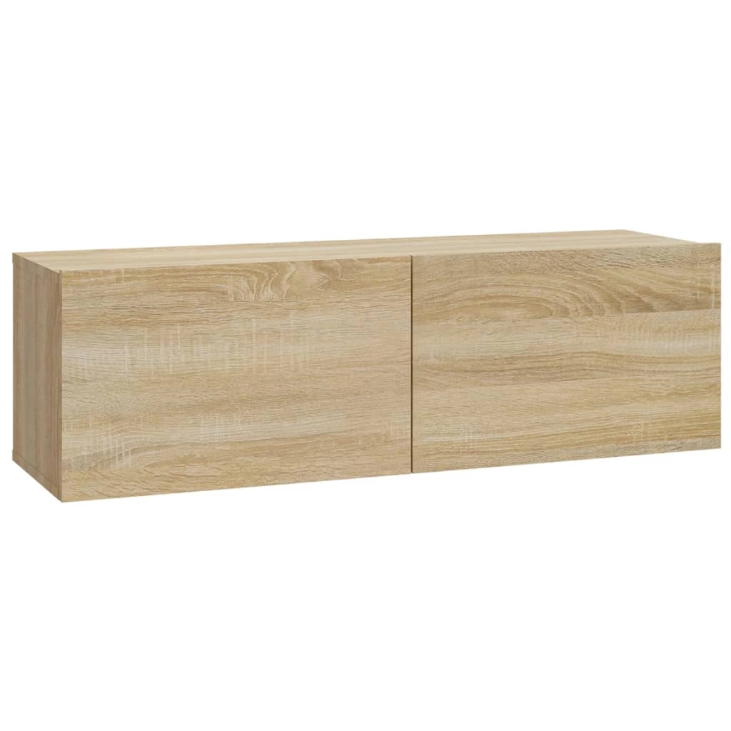 Mobile TV multimediale da parete mensola TV supporto TV sala da pranzo soggiorno camera da letto 4 pezzi rovere Sonoma 100 x 30 x 30 cm marrone 02_0029079