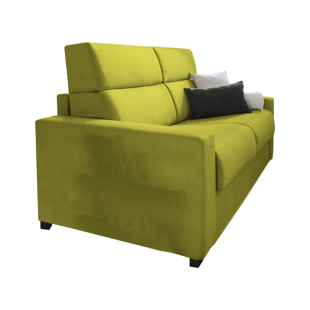 Ozegna, Divano Fisso 3 Posti Sfoderabile Made in Italy, 220x95 cm Verde