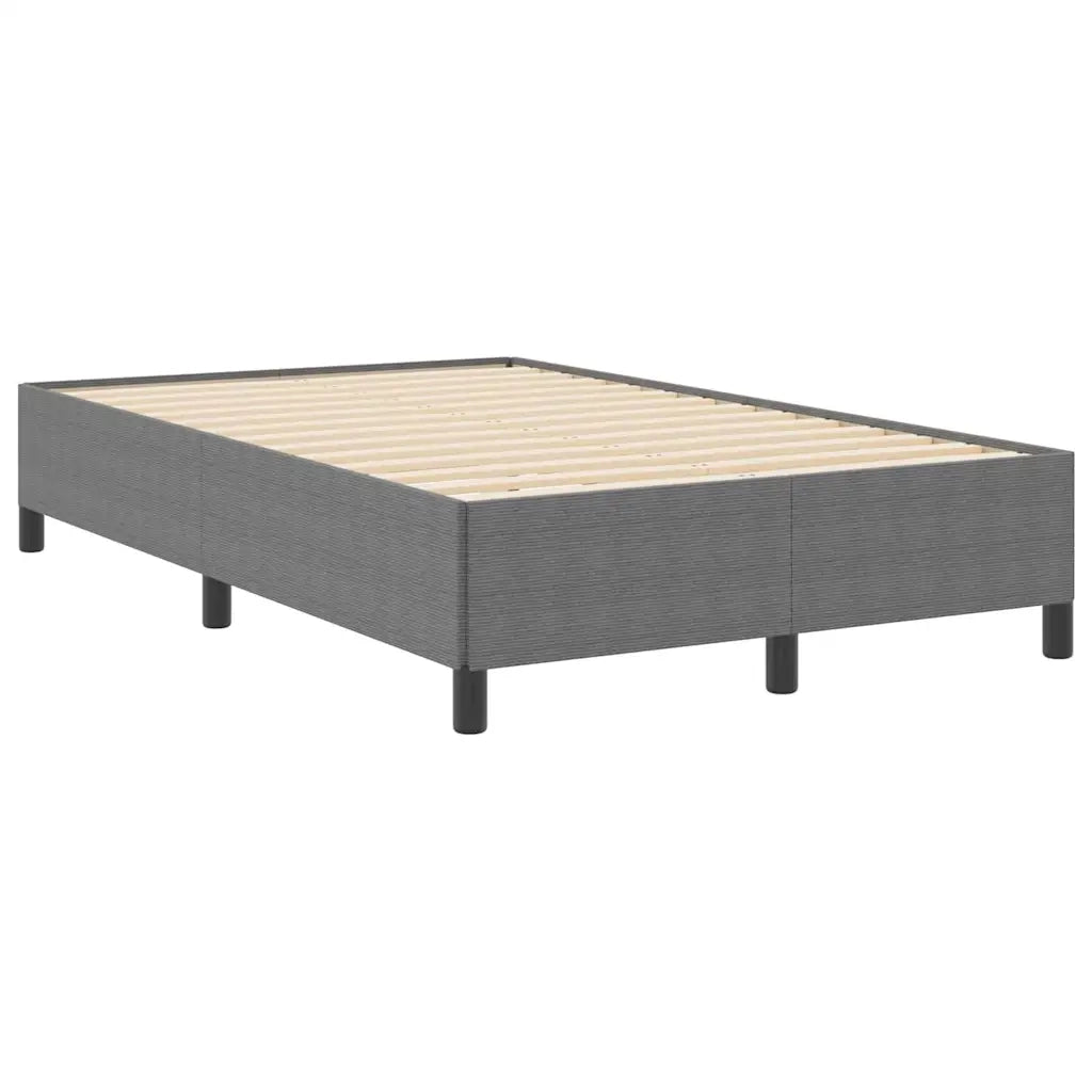 Letto a molle Grigio Chiaro 120 x 190 cm Tessuto in Cords 42006957