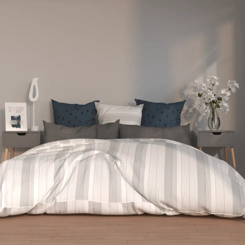 Comodini 2 pz-Set di 2 Tavolino da notte Grigi 40x40x56 cm in Legno Multistrato