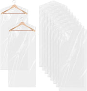 Set di contenitori per abbigliamento 10 pezzi - Contenitori per abbigliamento trasparenti - Materiale lavabile in plastica - Impermeabile - Protezione per abbigliamento - 60 x 180 cm