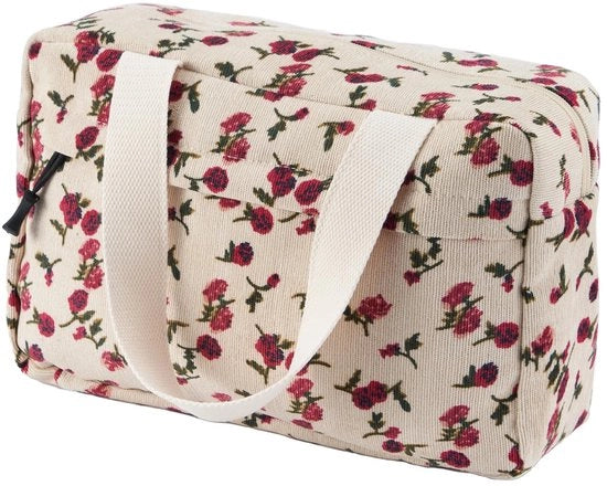 Borsa da trucco in corduroy per grandi donne Borsa da trucco per viaggio Borsa da trucco per ragazze in viaggio Borsa da trucco per donne