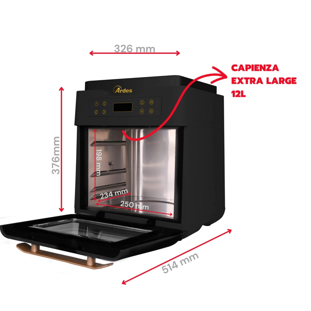 Friggitrice Elettrica Forno Aria Multifunzione Ardes Eldorada Xxl 12 lt