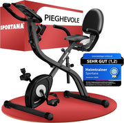 Cyclette Da Casa EAGLE 3 3in Bici Pieghevole Palestra In Casa, Bicicletta da casa Home Trainer, Bici Casa Con Display LCD, 16 Livelli Resistenza, Cinghie Incluse con Ergometro