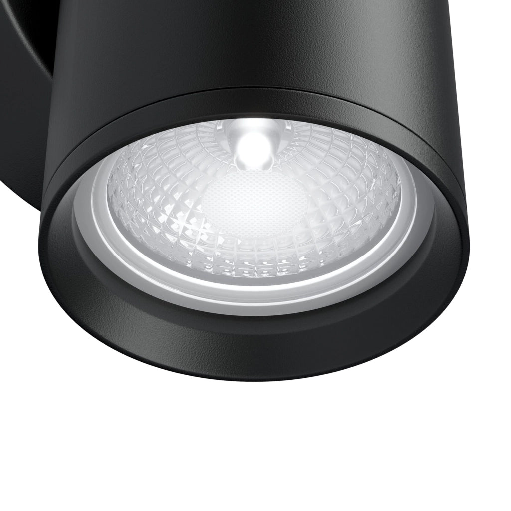 Applique Da Parete Moderno Focus S Alluminio Nero 1 Luce Gu10 10W