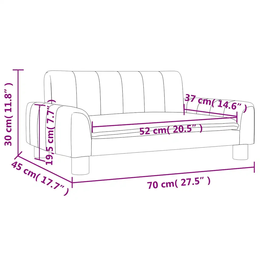 Divano per Bambini Marrone 70x45x30 cm in Tessuto