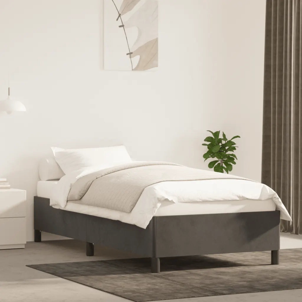 Giroletto senza Materasso-Struttura Letto Grigio Scuro 100x200 cm Velluto 506698