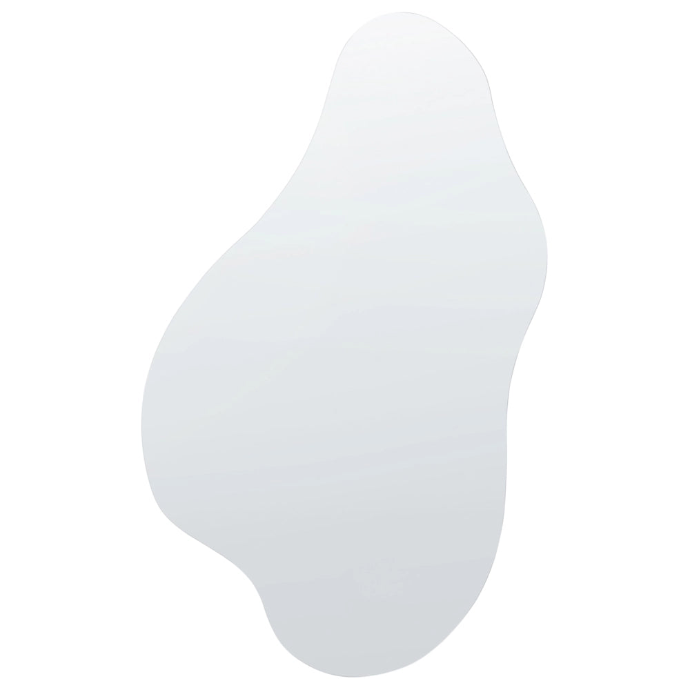 Specchio da parete argento 46 x 76 cm forma irregolare appeso decorazione corridoio
