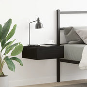 Comodino sospeso Rovere Nero 40x32x15 cm in Legno ingegnerizzato