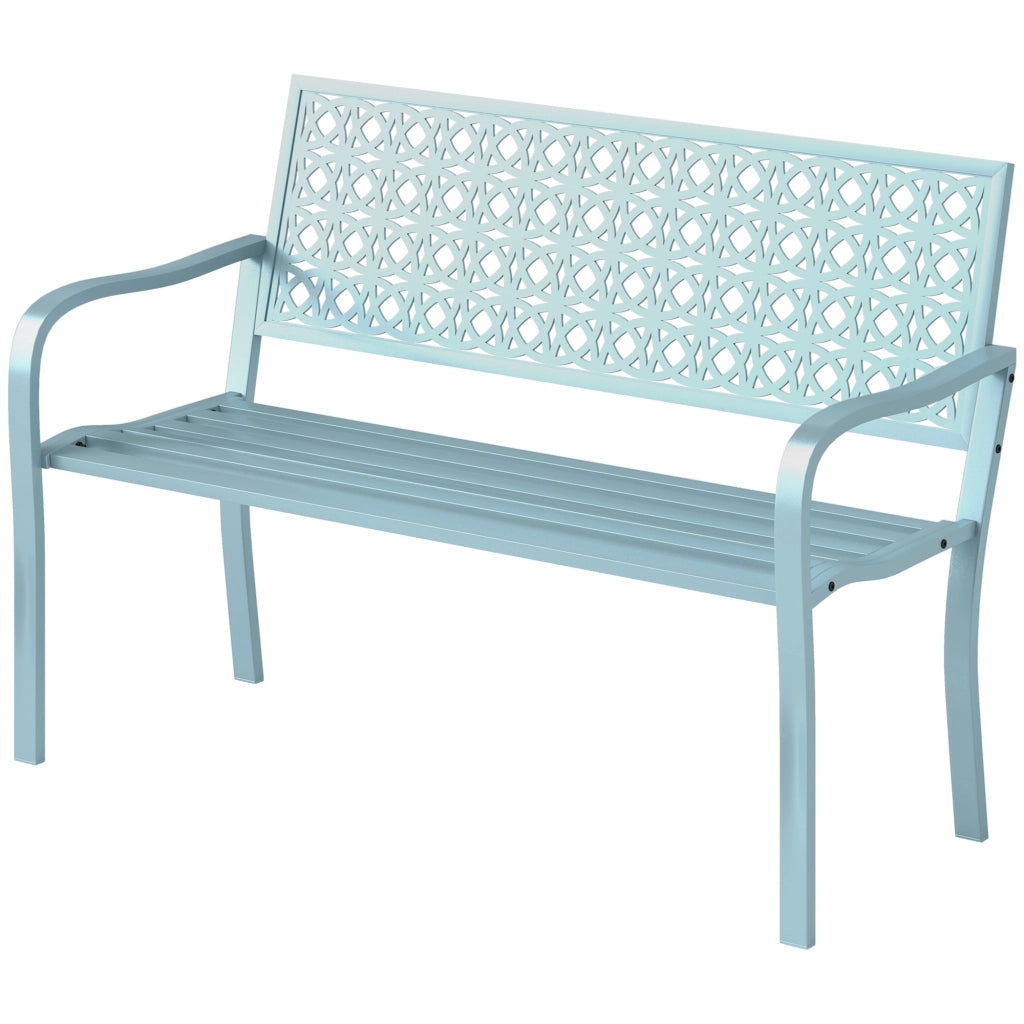 Panchina da Giardino ¨C Zephmum ¨C Blu, Acciaio, per 2 Persone