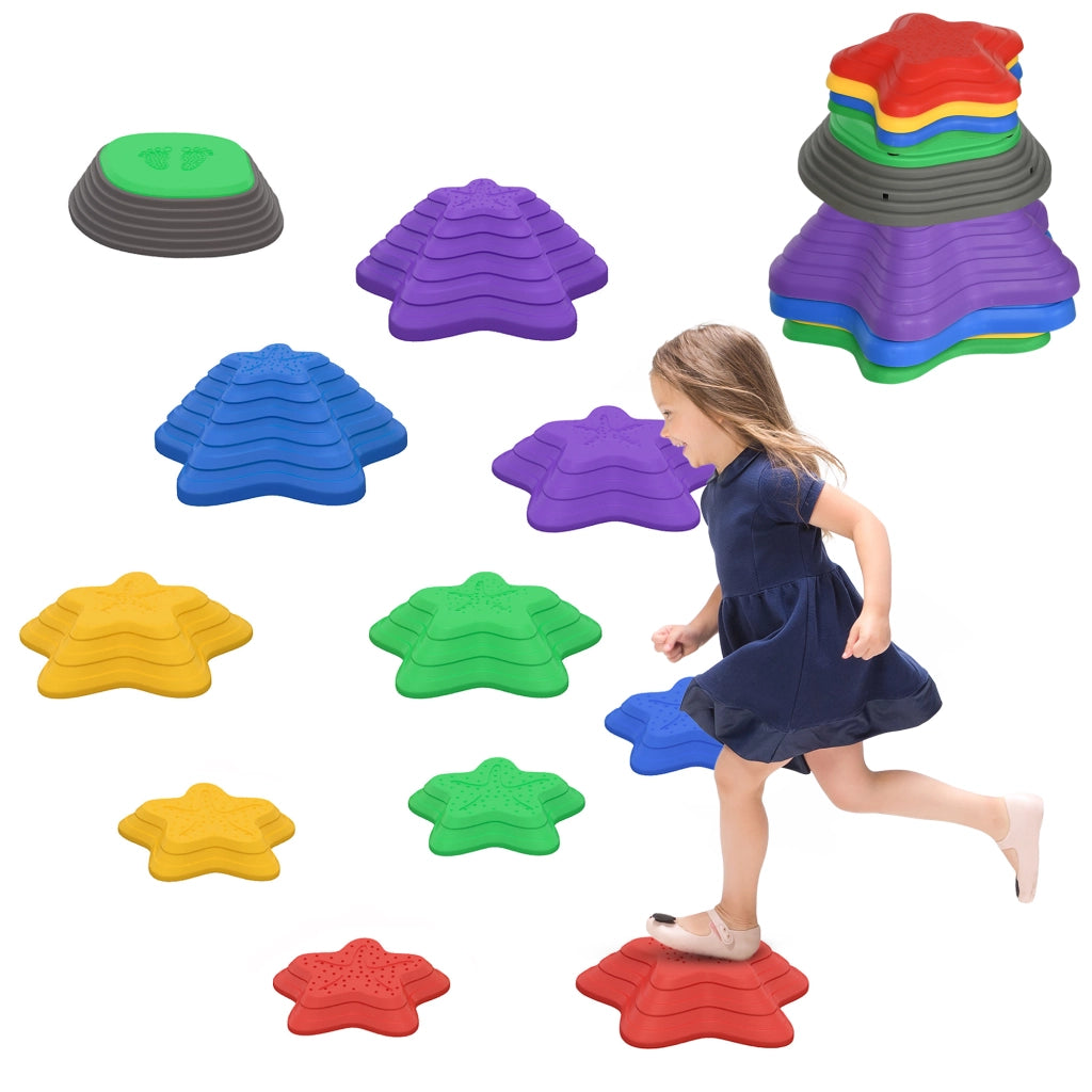 Set di pietre per giardino bambini ¨C zephmum ¨C design stella marina, 11 pezzi, 80 kg