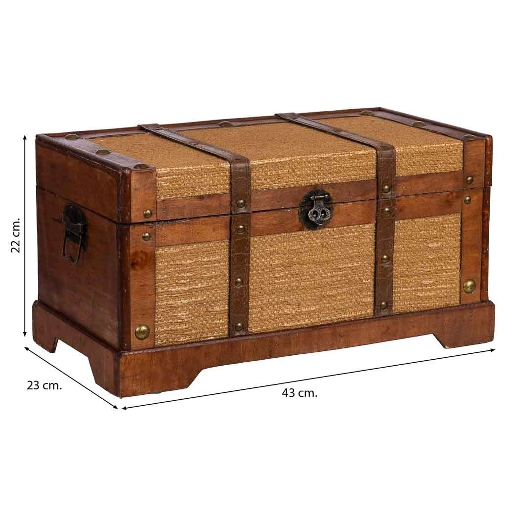 Baule in legno marrone 43x23x22
