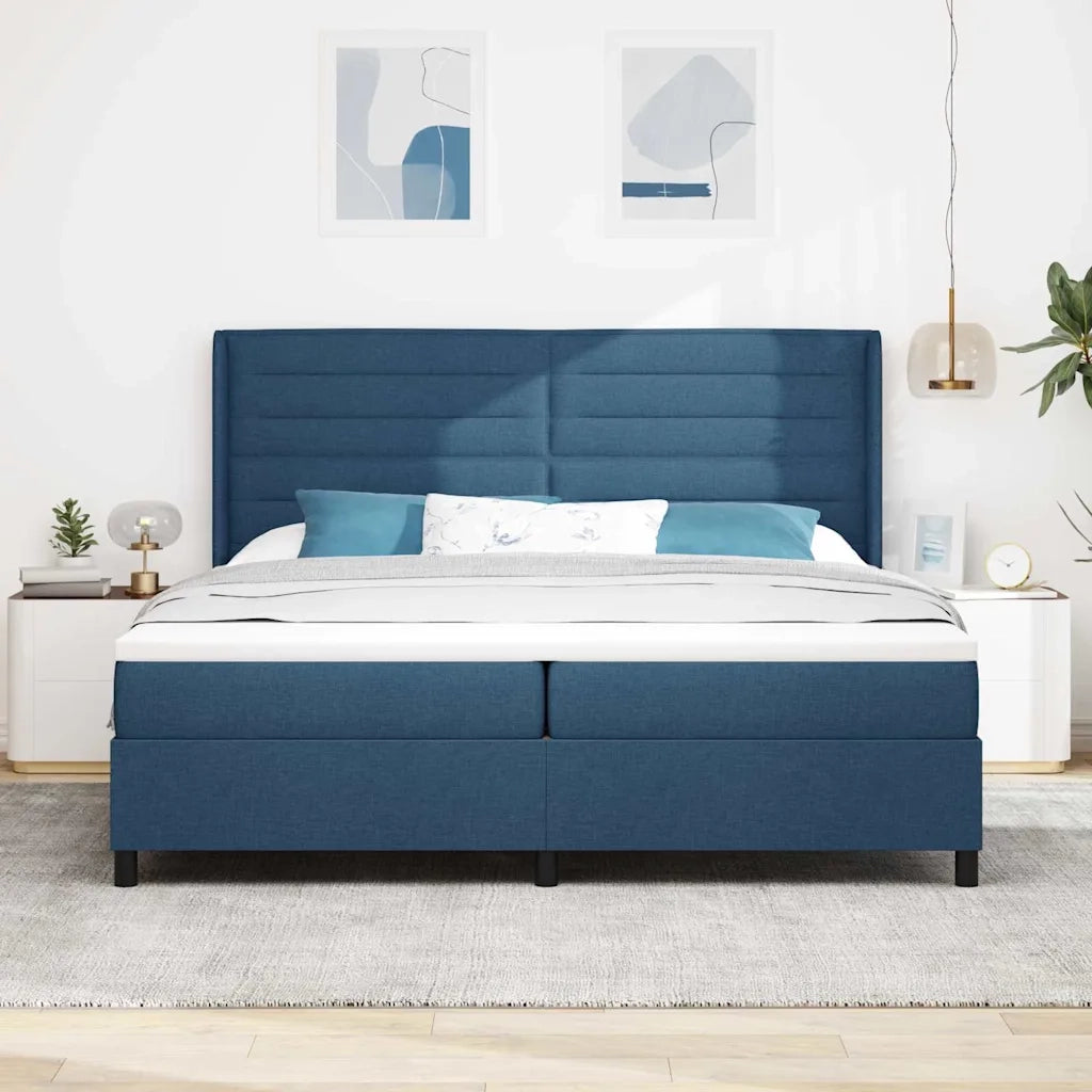 Letto a molle con materasso Blu 200 x 200 cm Tessuto 3341608