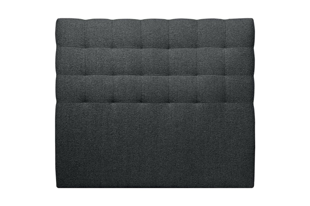 Testiera in tessuto bouclé nero imbottita L160 cm